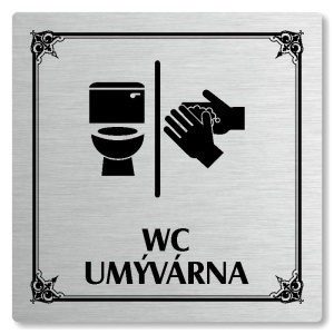 WC, umývárna, 80x80mm, stříbrná, Nebraska
